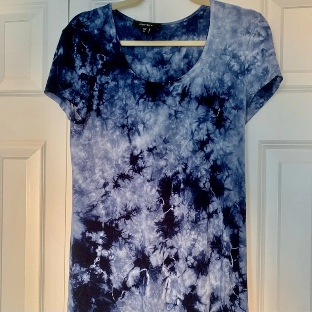 Karen Kane Blue Tie Dyed Dress - Picture 3 of 5